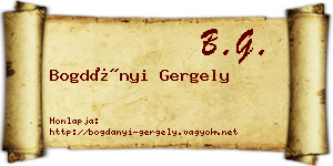 Bogdányi Gergely névjegykártya